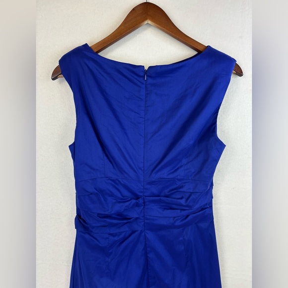 SUZY CHIN For MAGGIE BOUTIQUE Cocktail Dress Blue Purple Pleated Short Wedding 6 - Picture 11 of 14